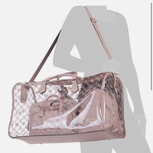 NEW Juicy Couture clear weekender 7 piece gift set - Dusty Rose